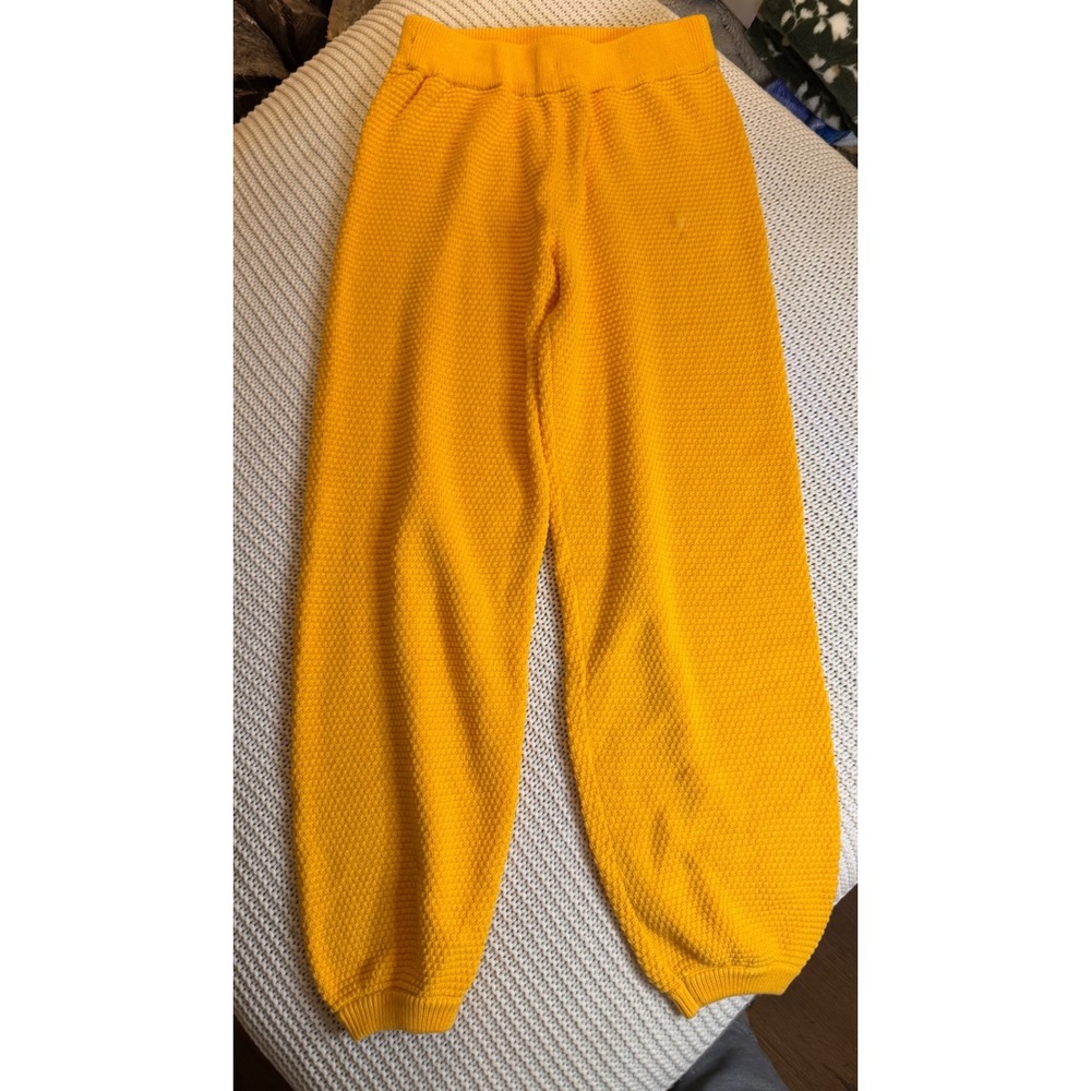 Free People Beach Marigold Yellow Waffle Knit Jogger Pants XS